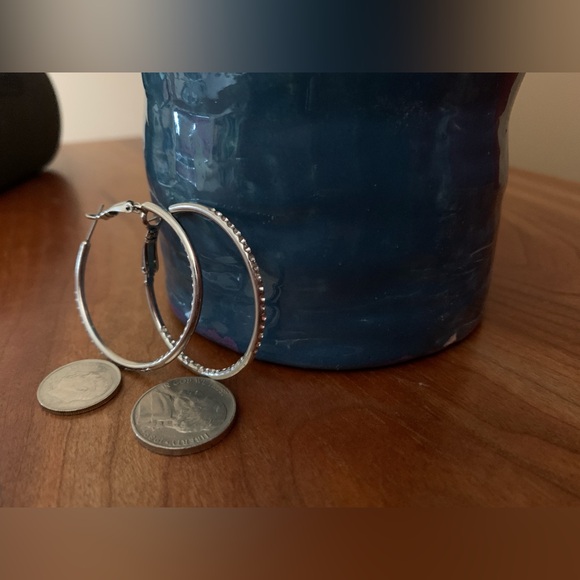 Sparkling Rhinestone Diamonte Hoops Silver NWOT
Diameter: 1.25” - Picture 5 of 10